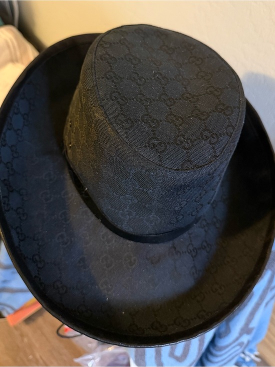 Hard to Find Gucci Tom Ford Black Cowboy Hat GG Monogram Canvas Rare main image 5